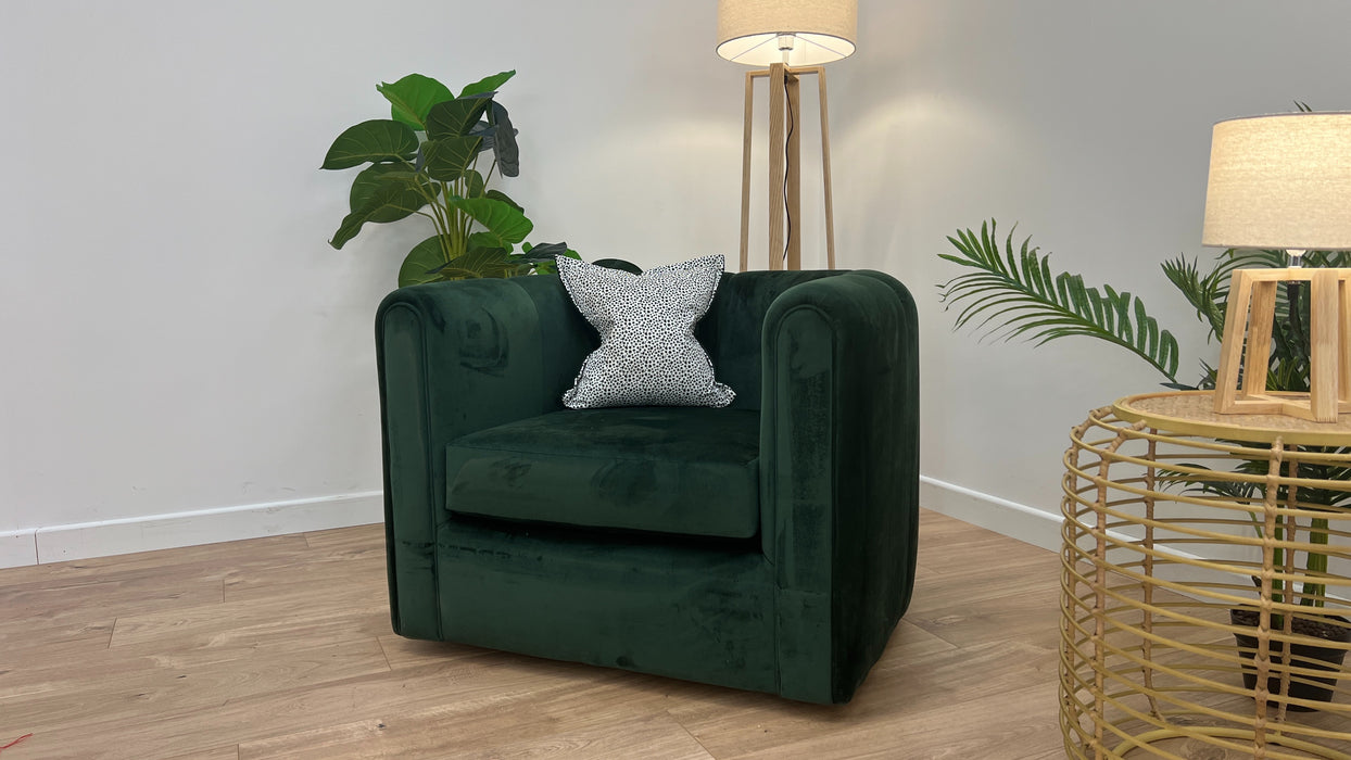 Ivanna Fabric Accent Swivel Chair - Emerald