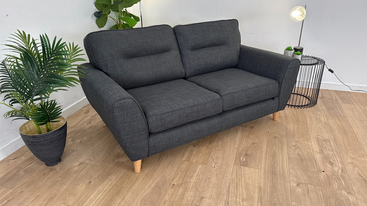 Hetty 2 Seater - Fabric Sofa - Linoso Charcoal