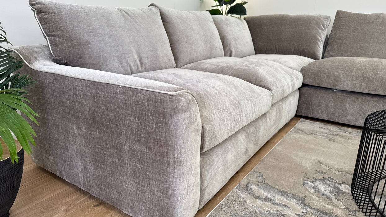 Georgio 3 Corner 3 Corner Sofa - Fabric - Lux Chenille Stone Mix