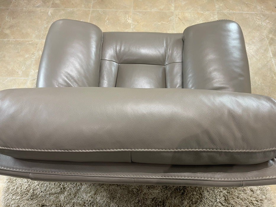 Radley Leather Chair Taupe - Power Recliner Power Headrest (WA2)