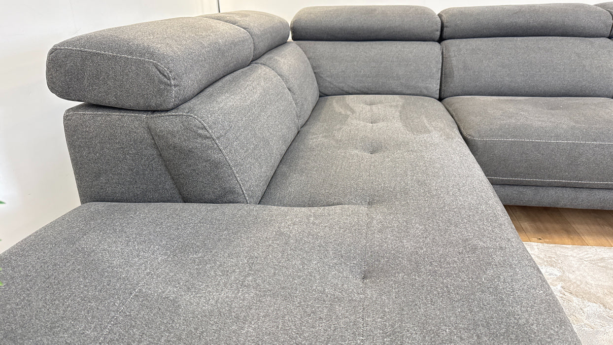 Venezia - Fabric Open Terminal 1 Corner 2 Sofa - Charcoal