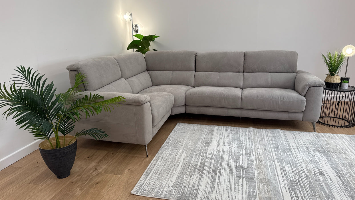 Illinois 1 Corner 2 Corner Sofa - Fabric - Lifestyle Textured Grey