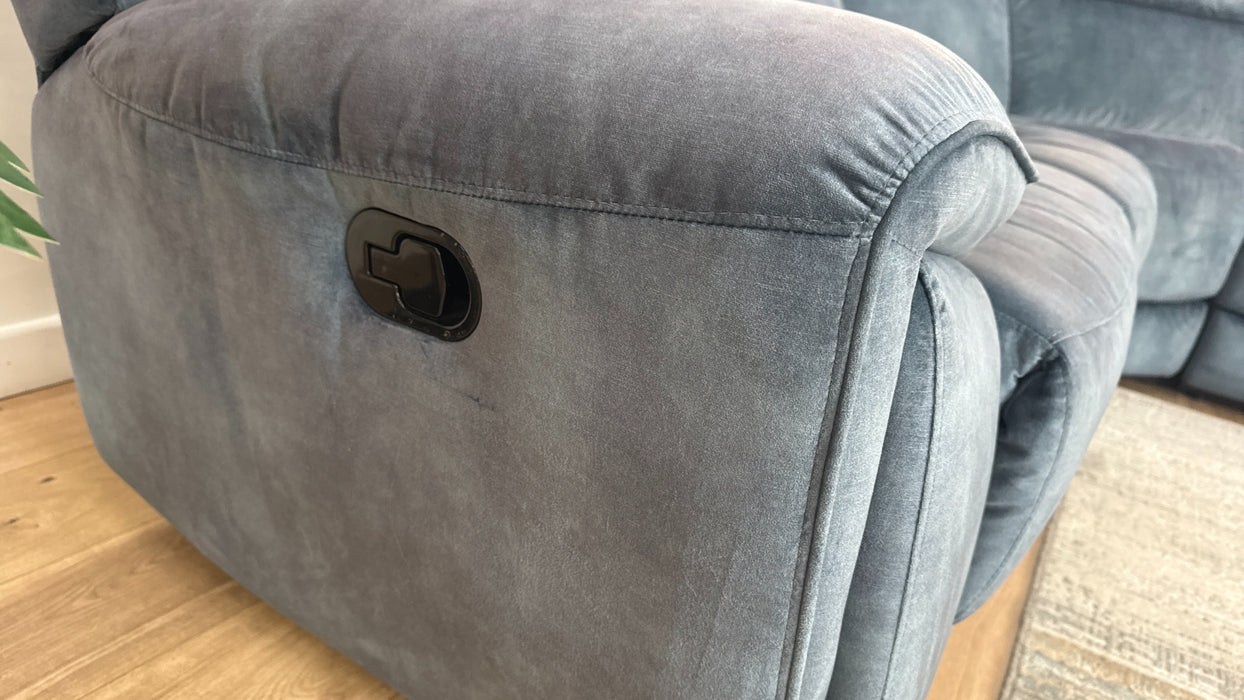 Sofology Radley Fabric 2 Corner 2 Manual Recliner in Decent Teal