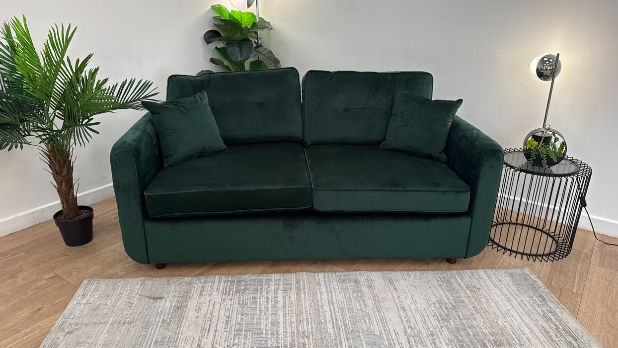 Sofology Islington Fabric 3 Seater Hypnos Deluxe Sofa Bed in Sleek Green