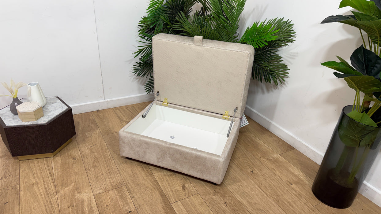 Sofology Savoy Fabric Large Storage Footstool in Lifestyle Dapple Marble