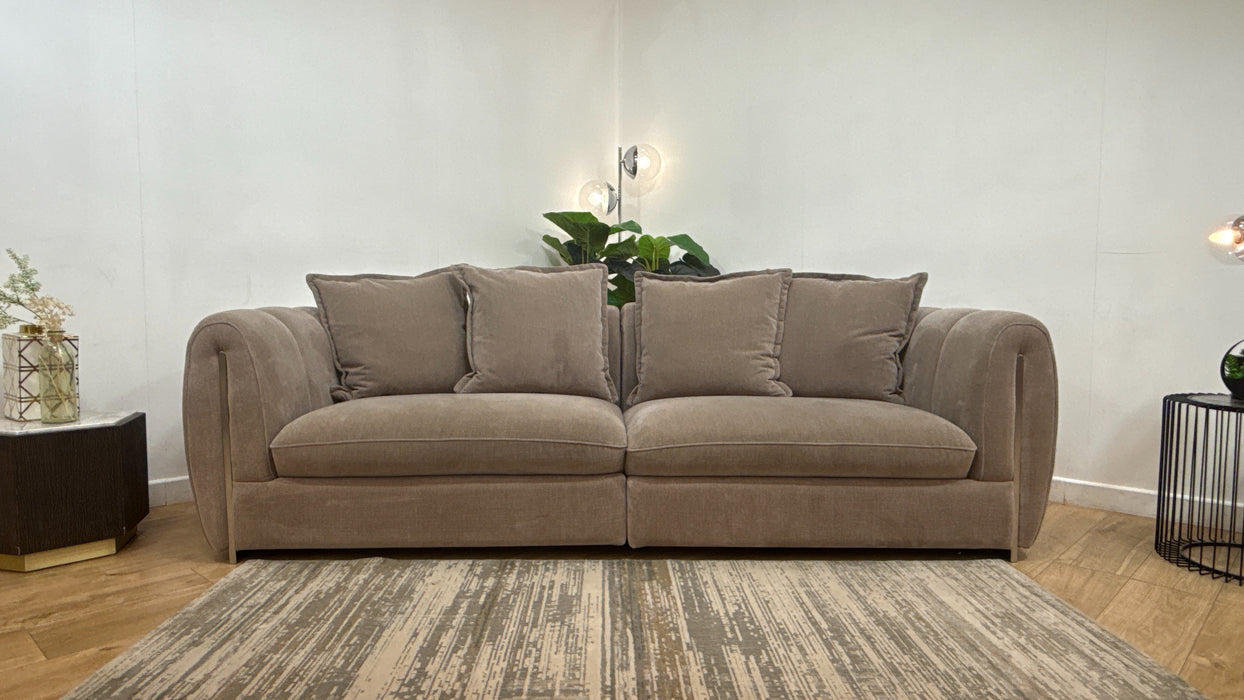 Sofology Empress Fabric 4 Seater Pillow Back in Relaxed Chenille Nutmeg