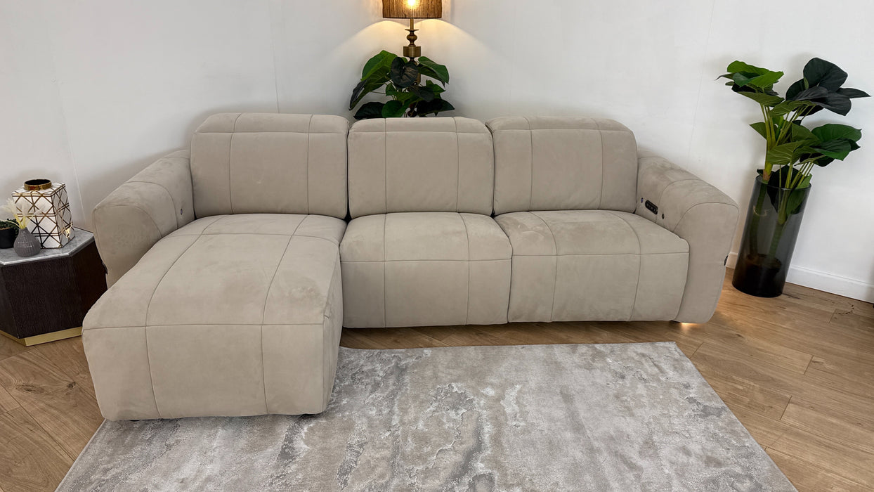 Sofology Lumiere Fabric Recliner Chaise 4 in Stone