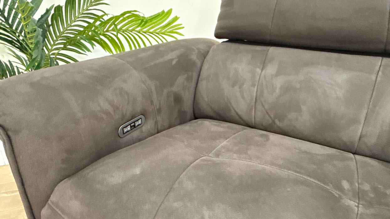 Sofology Cadenza Fabric 2.5 Seater Power Recliner/Headrest in Altara Cappuccino