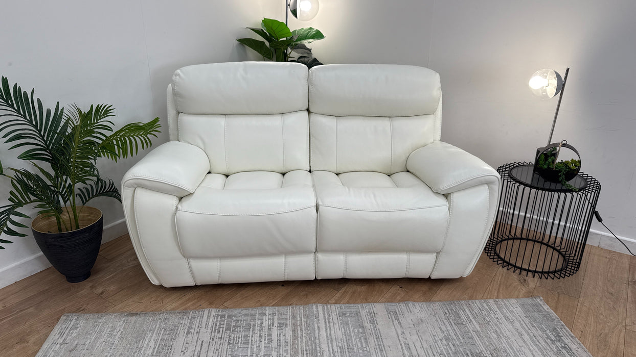 Sofology The Radleigh 2 Seater Recliner in Trusty Soft Sheen Leather White