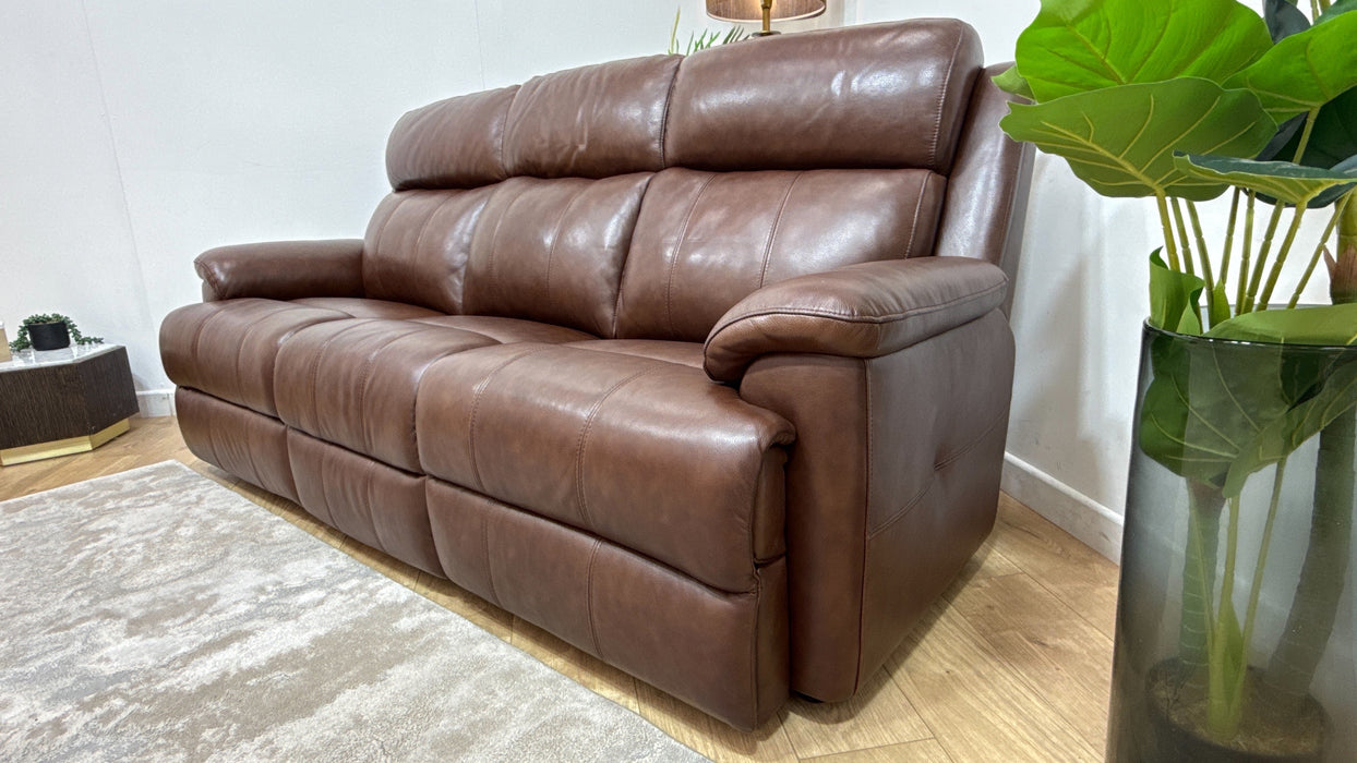 Sofology Gracie Leather 3 Seater in Trusty Sheen Chocolate