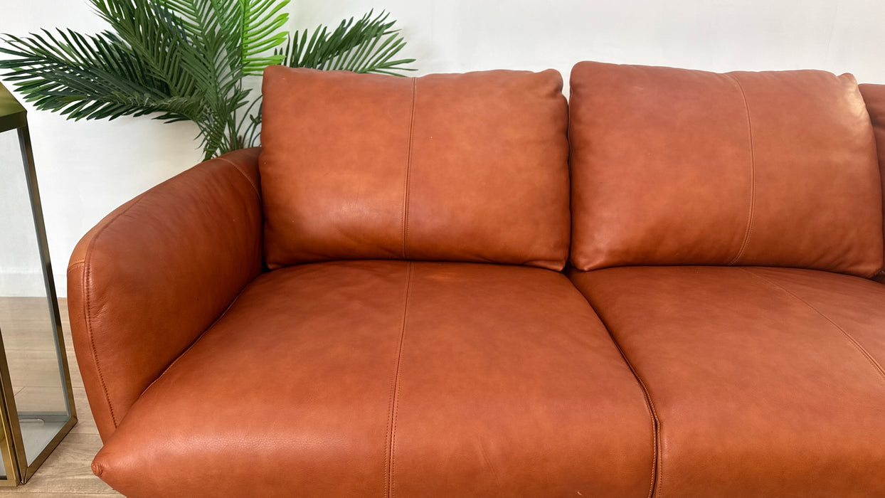 Sofology Adler Leather 2 Corner 1 in Relaxed Soft Amber
