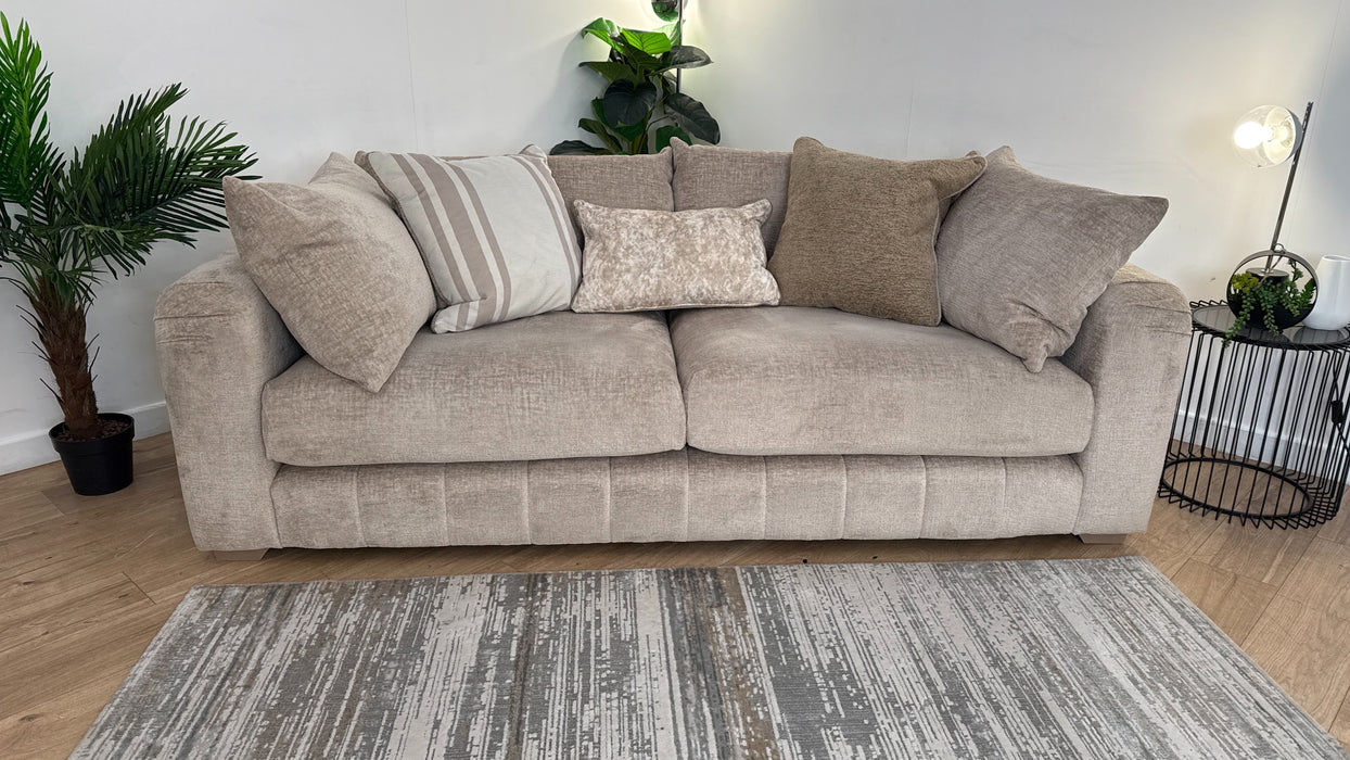 Sofology The Westwood Fabric 3 Seater No Trim in Teddy Chenille Natural