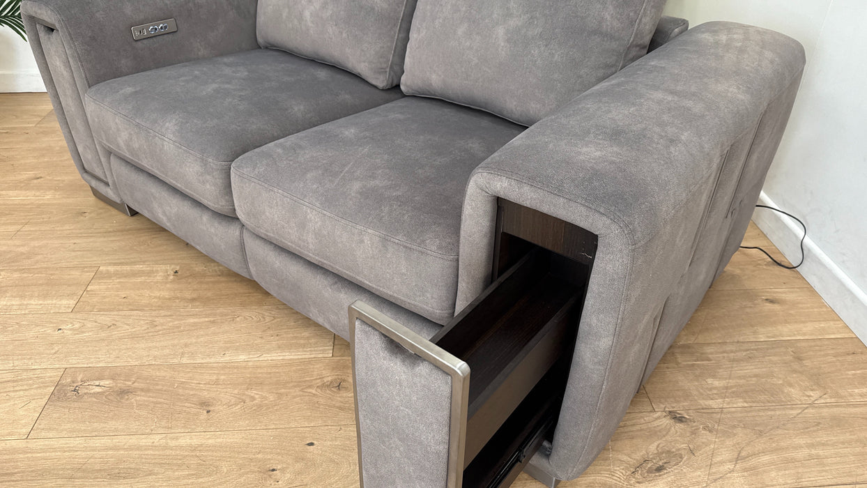 Sofology The Elixir 2 Seater Fabric Recliner Sofa in Lifestyle Flecked Mocha