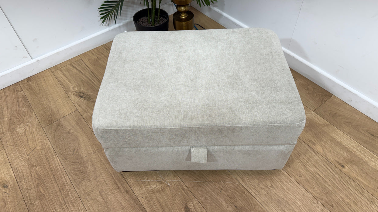 DFS The Freya Fabric Footstool In Silver
