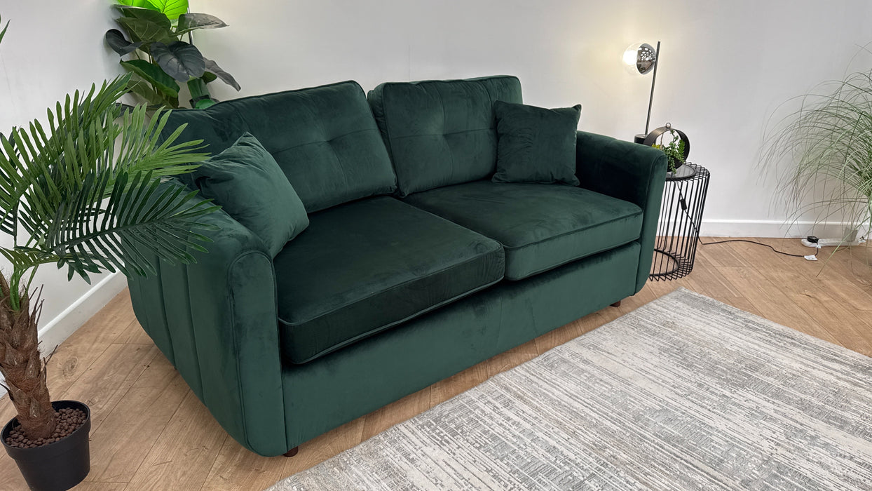 Sofology Islington Fabric 3 Seater Hypnos Deluxe Sofa Bed in Sleek Green