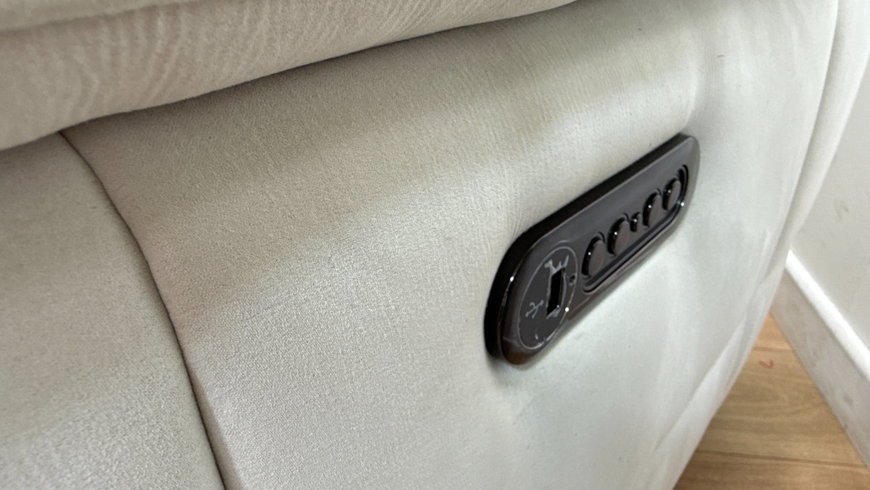 Sofology Laurence Fabric 2 Seater Power Recliner/Headrest in Toronto Beige