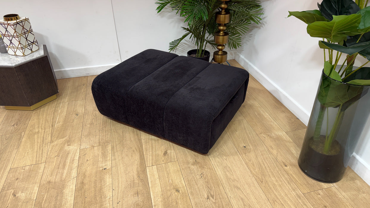 Sofology Waldorf Fabric Storage Footstool in Soft Sherpa Ebony