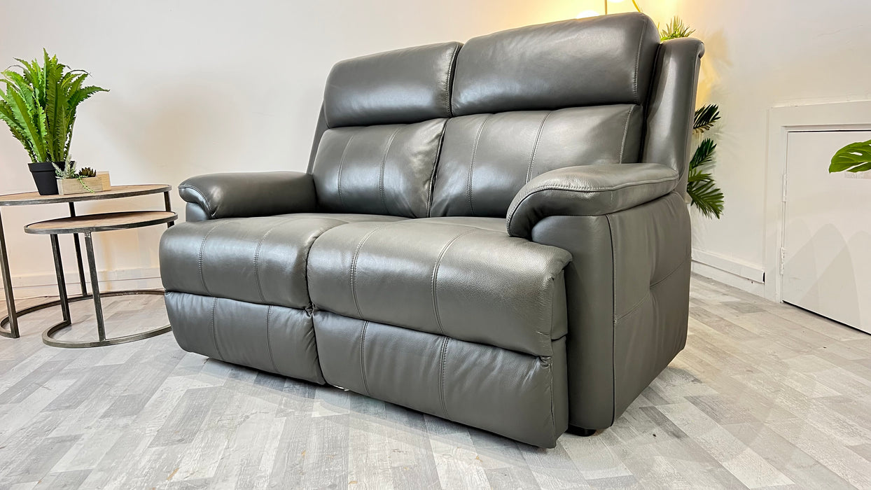 Gracie 2 Seater - Trusty Sheen Leather Charcoal