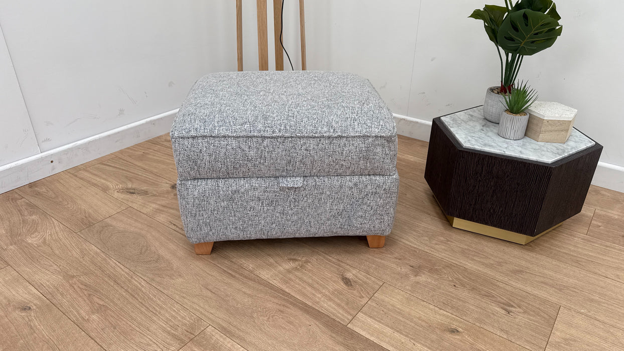 Nimbus Fabric Storage Footstool - Piero Zinc All Over