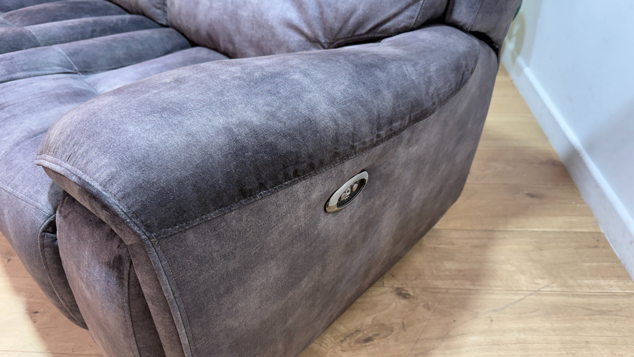 Sofology Radley Fabric 3 Seater Split Triple Power Recliner in Decent Charcoal