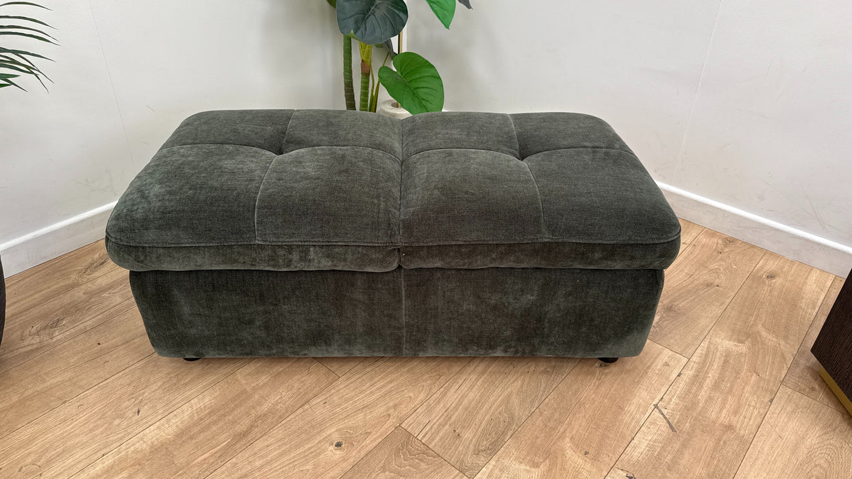 Sofology Plaza Fabric Dual Footstool In Chenille Pine