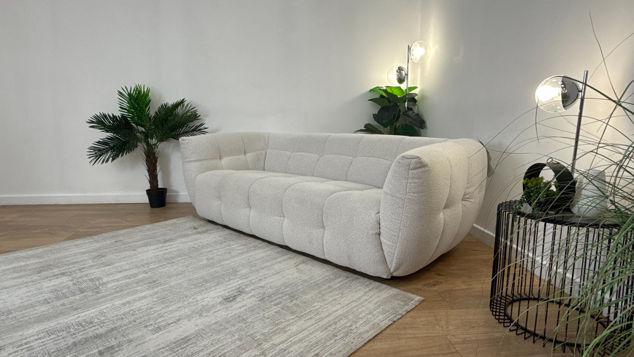 Sofology The Lunar Fabric 3 Seater in Woven Boucle Moonstone
