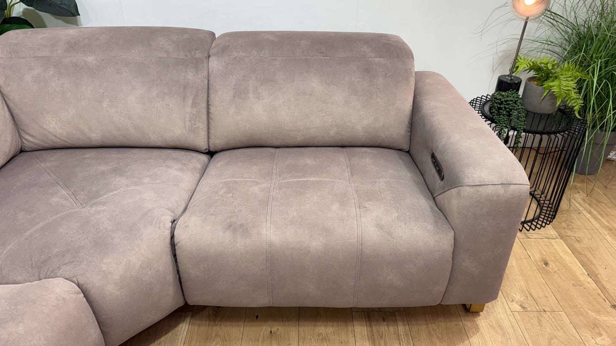 Sofology Marvella Fabric 3 Corner 1.5 Power Recliner/Headrest in Lifestyle Flecked Nutmeg