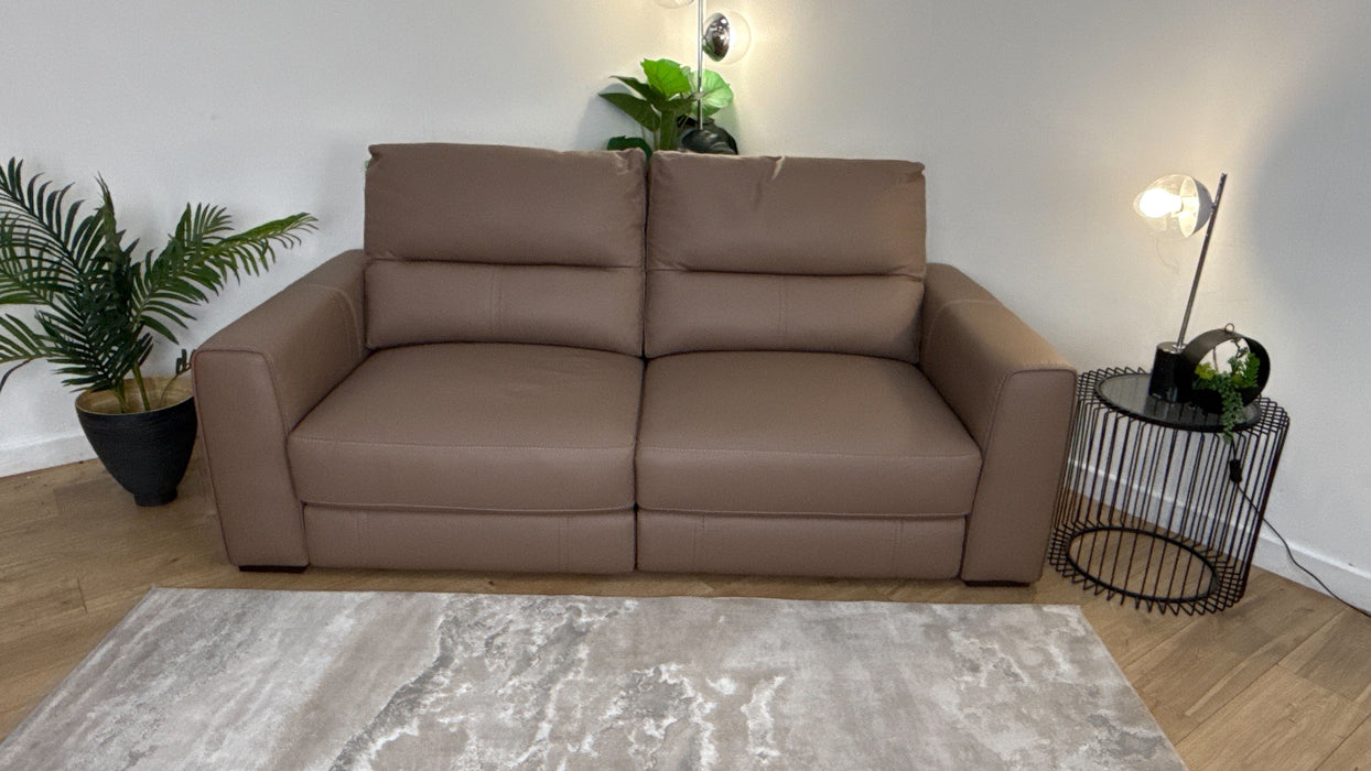 Sofology 2.5 Seater Recliner sofa in Trusty Matt Leather Mushroom