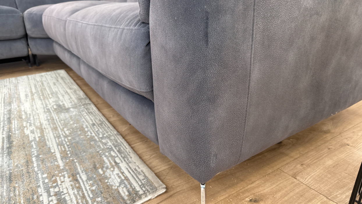 Sofology Illinois Fabric 2 Corner 2 Power Recliner/Headrest in Lifestyle Mottled Charcoal