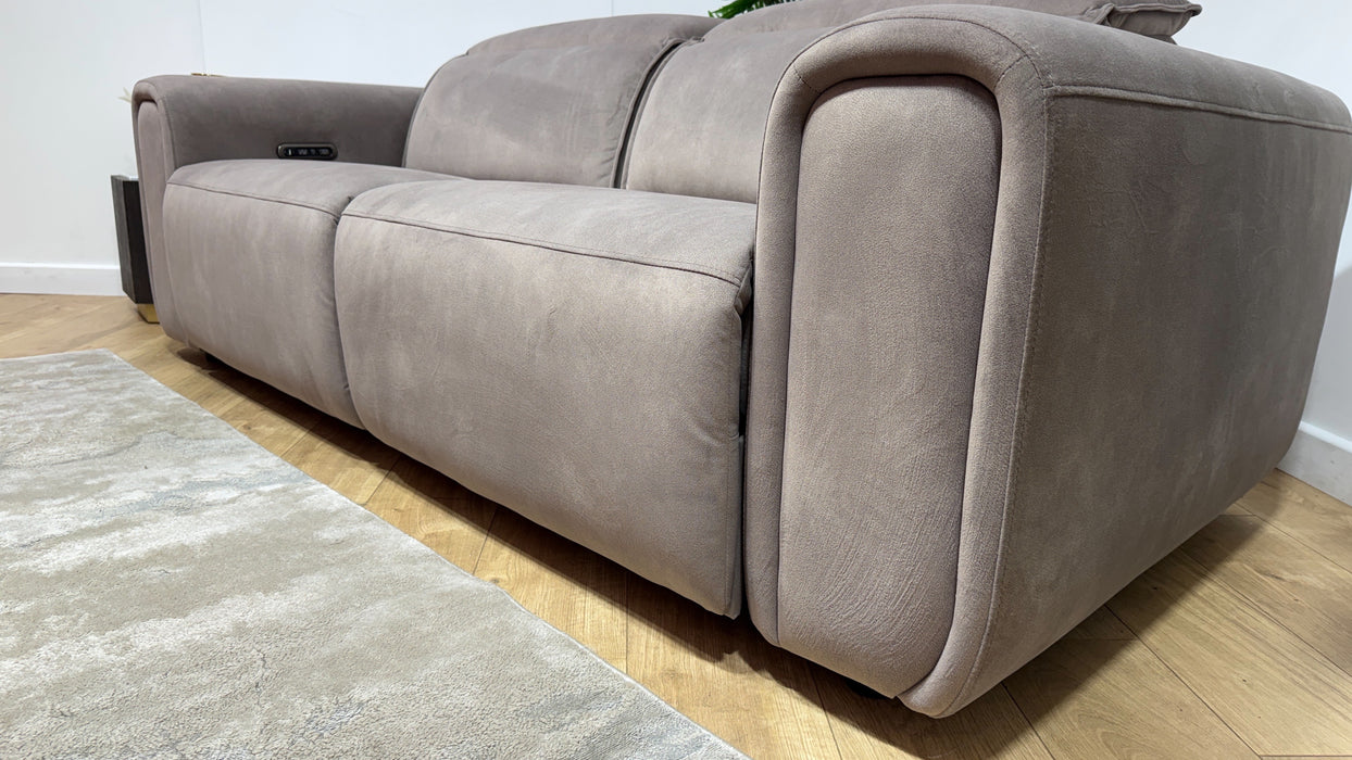 Sofology Premiere Fabric 2.5 Seater Power Recliner/Headrest in Lifestyle Flecked Nutmeg