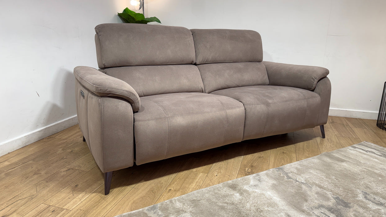 Sofology Bailey Fabric 2.5 Seater Power Recliner/Headrest in Lifestyle Flecked Nutmeg