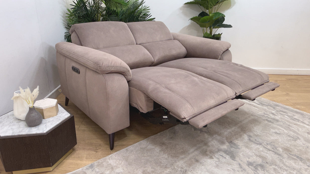 Sofology Bailey Fabric 2 Seater Power Recliner in Lifestyle Flecked Nutmeg