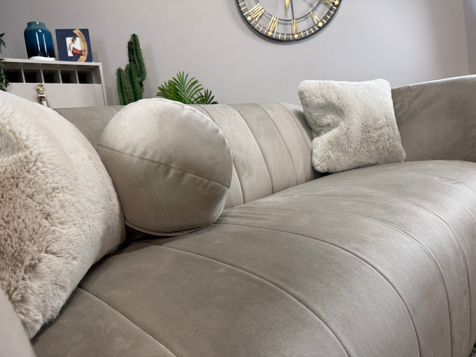 The Fitzrovia Fabric 3 Seater - Matt Velvet Stone Mix - No Trim (WA2)