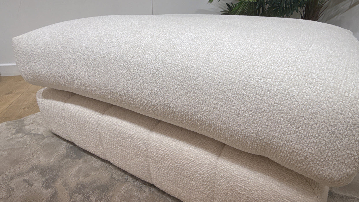 Sofology Westwood Fabric Footstool in Soft Boucle Ecru