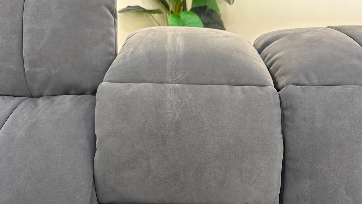 Sofology The Paramount Fabric 2.5 Seater Console Power Recliner/Headrests Speakers in Lifestyle Nubuck Feel Charcoal