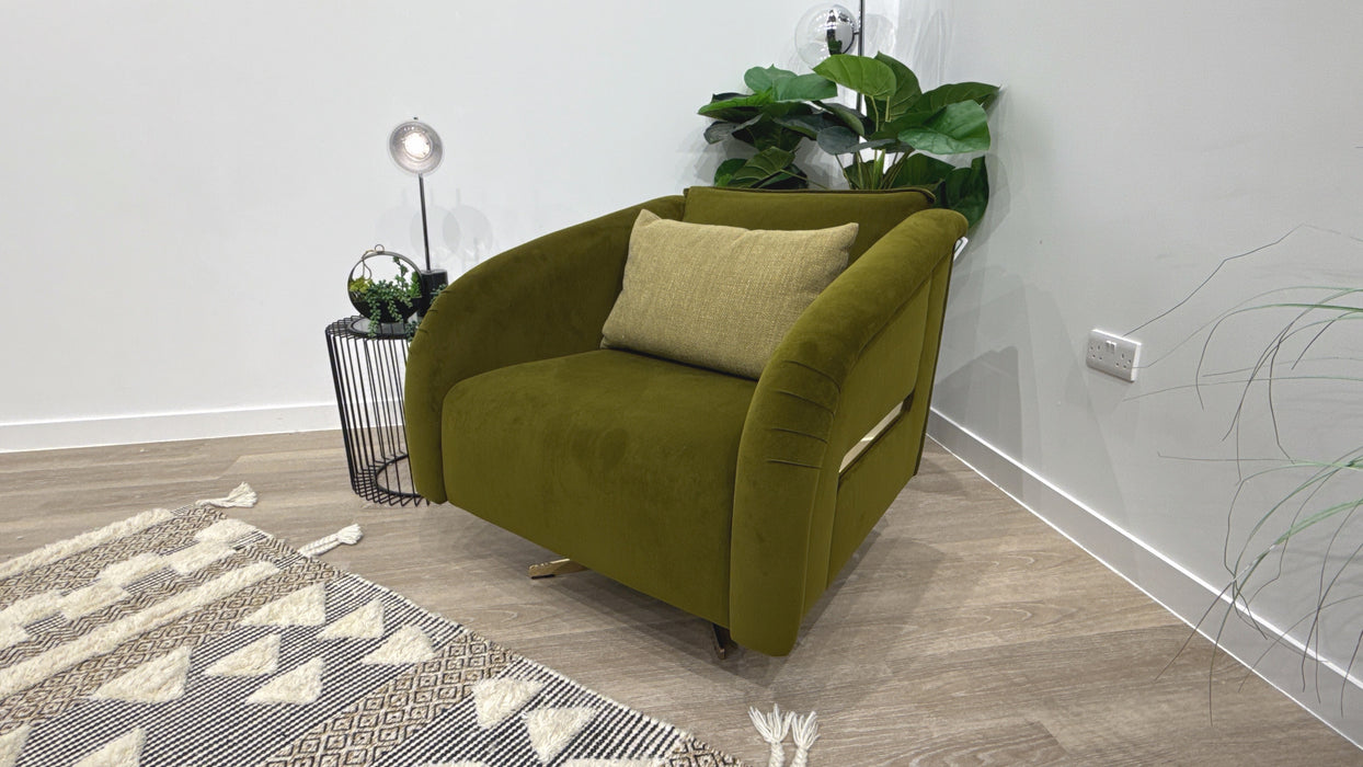 Sofology Eastwood Accent Swivel Chair in Cedar Plush Mix