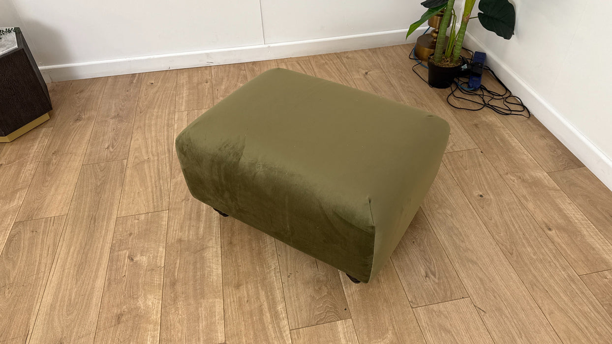 Sofology Balmoral Fabric Footstool in Matt Velvet Moss Limited Edition