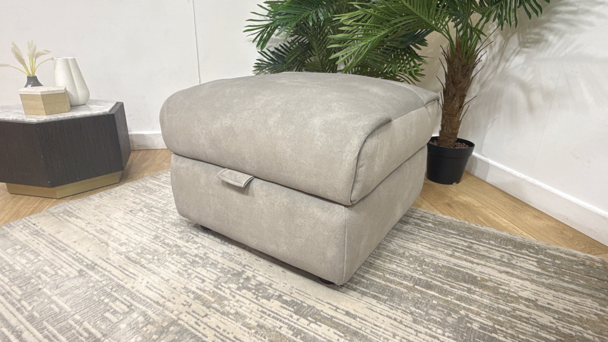 Sofology Marvella Fabric Storage Footstool in Lifestyle Flecked Stone