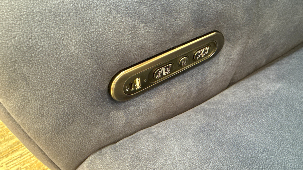 Sofology Portofino Fabric 3 Corner 3 Power Recliner/Headrest in Lifestyle Flecked Navy