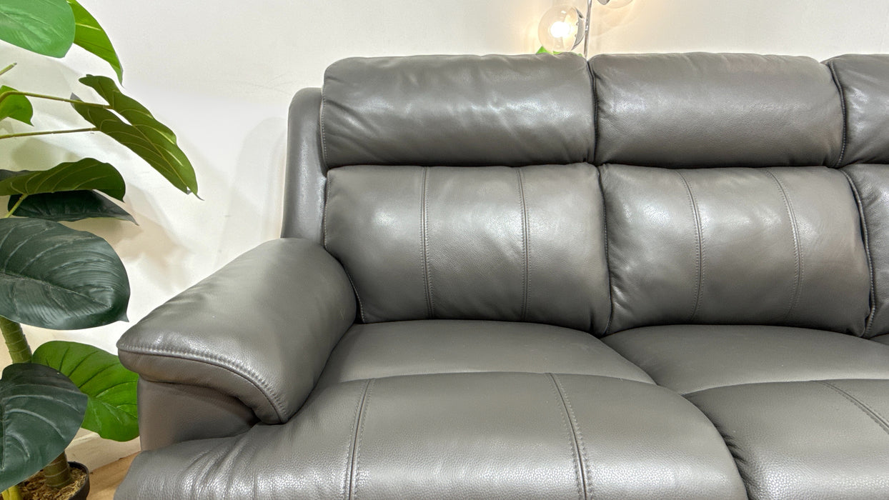 Sofology Gracie Leather 3 Seater in Trusty Sheen Charcoal