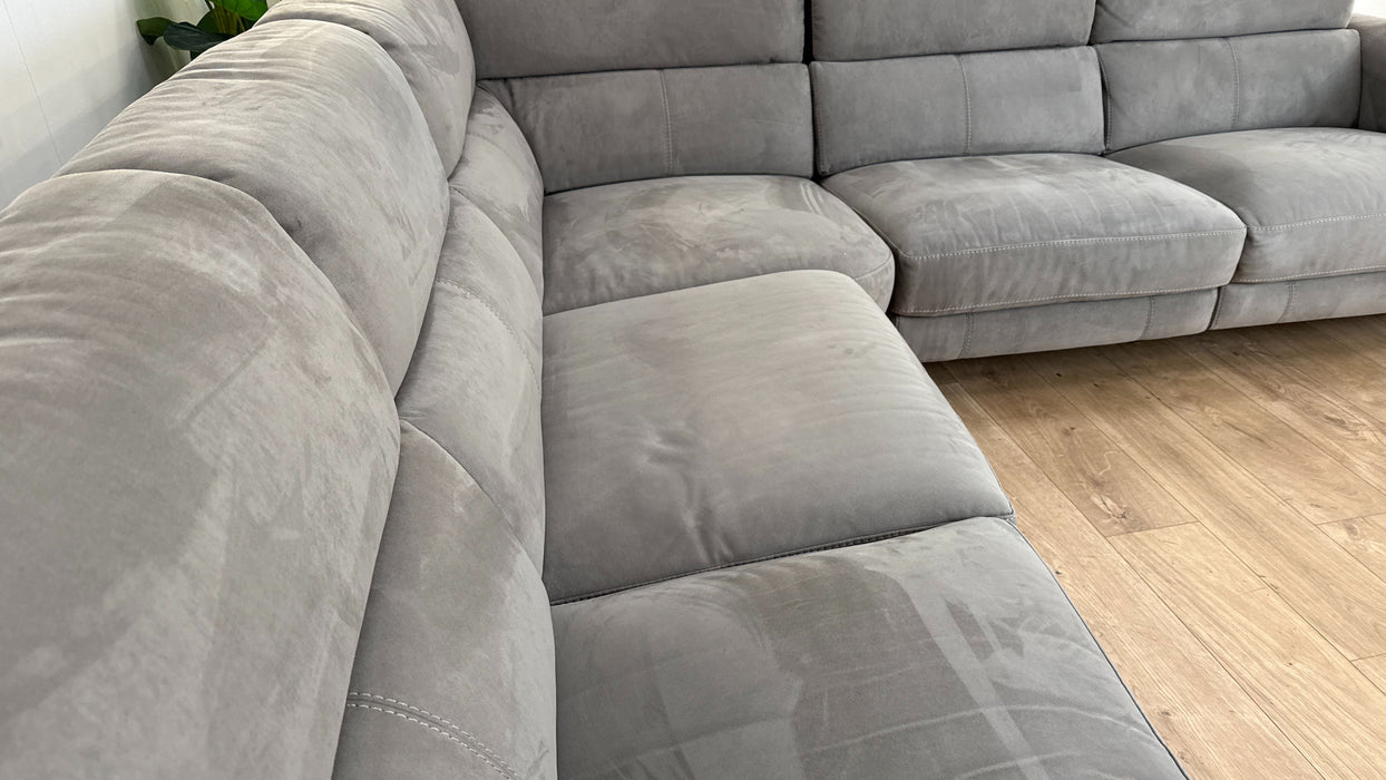 Sofology The Illinois 2 Corner 2 Fabric Recliner Sofa in Lifestyle Textured Charcoal