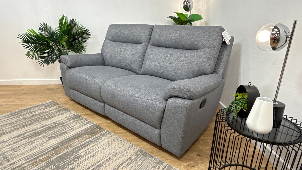 DFS Contigo Fabric 2 Seater Manual Recliner in Grey