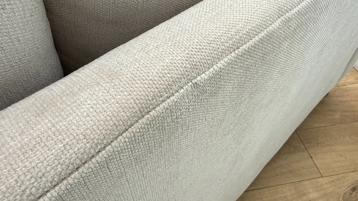 Sofology Mayfair Fabric 3 Seater Foam Seats in Linen Look Chenille Mist/Pearl Mix