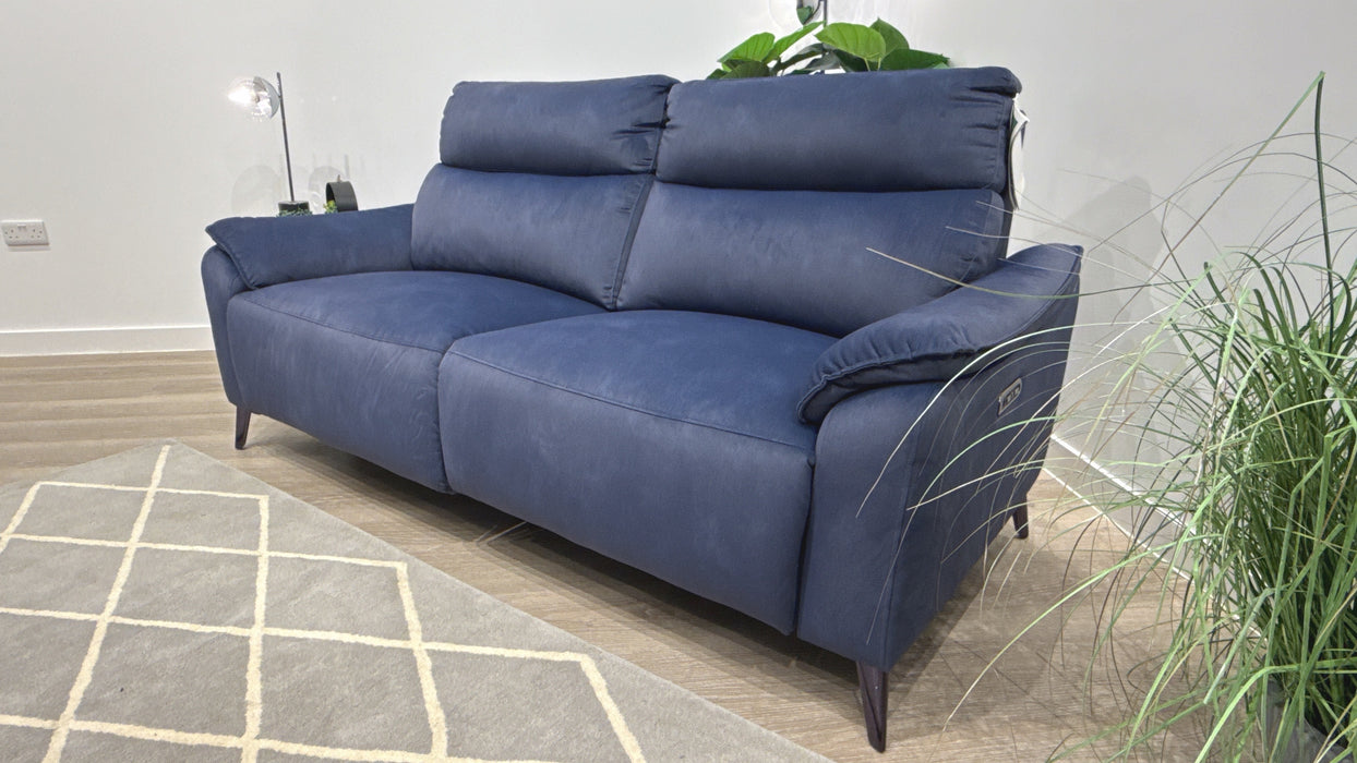 Sofology Arlo Fabric 2.5 Seater Power Recliner/Headrest in Lifestyle Flecked Navy