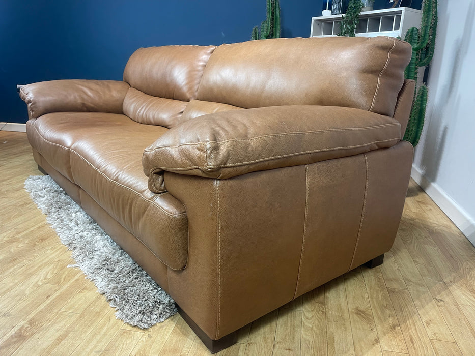 Santino Leather 3 Seater Apollo Tan  (WA2)