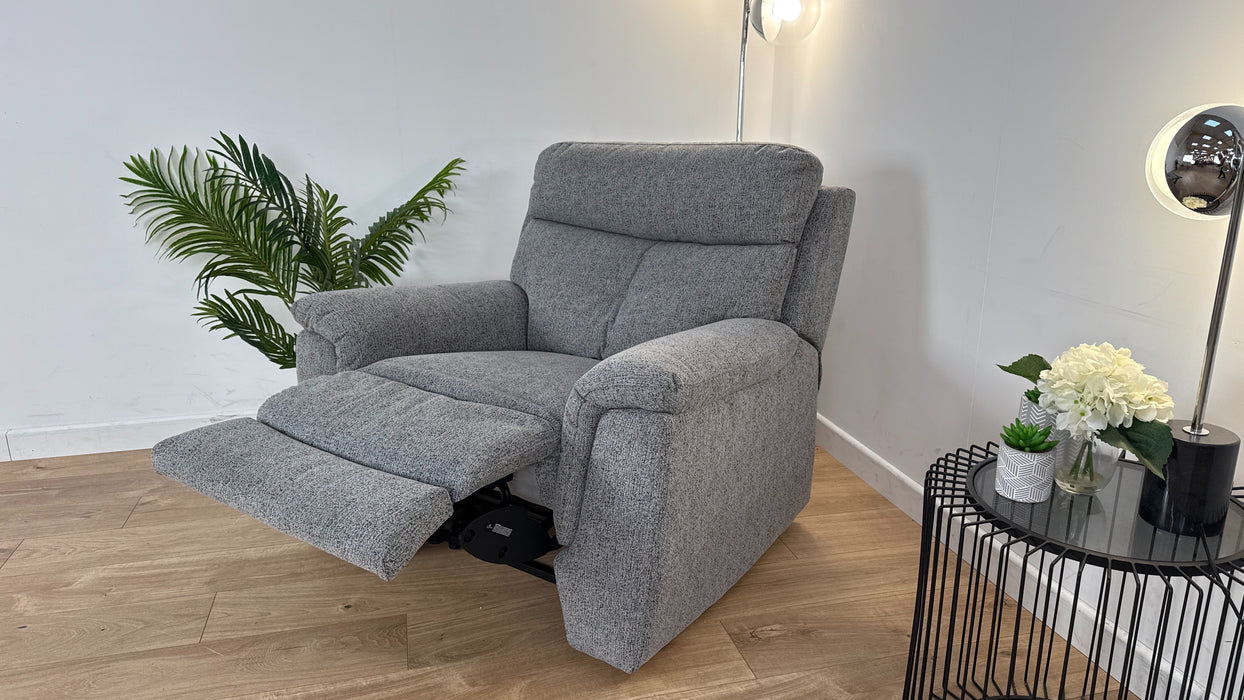 Millar 1 Seater - Fabric Manual Recliner - Grey