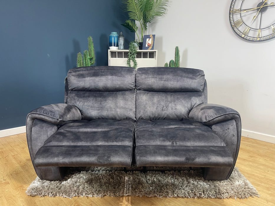 Radley 2 Seater Sofa Manual Recliner Decent Charcoal Fabric (WA2)