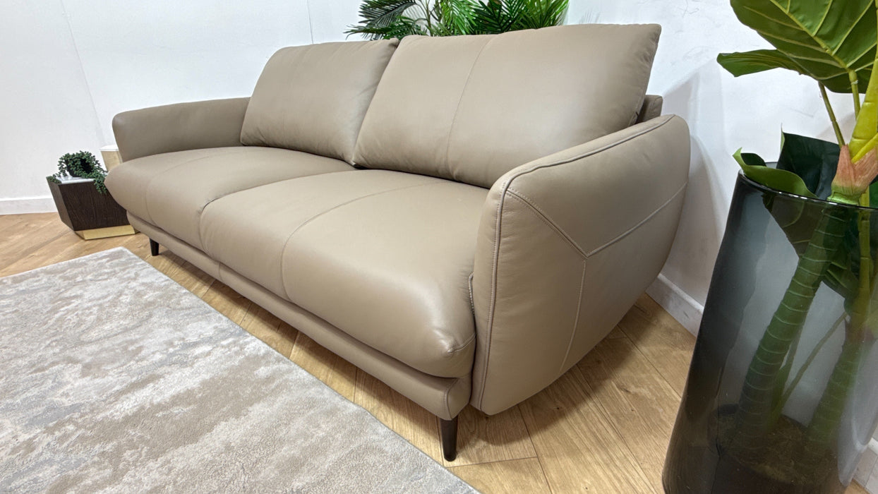 Sofology Adler Leather 3 Seater in Trusty Matt Taupe