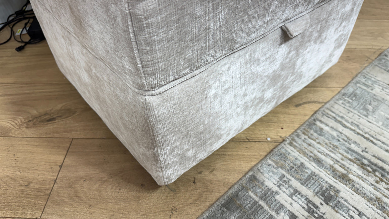 Sofology Georgio Fabric Storage Footstool Extra Flex Interior in Luxe Chenille Oyster