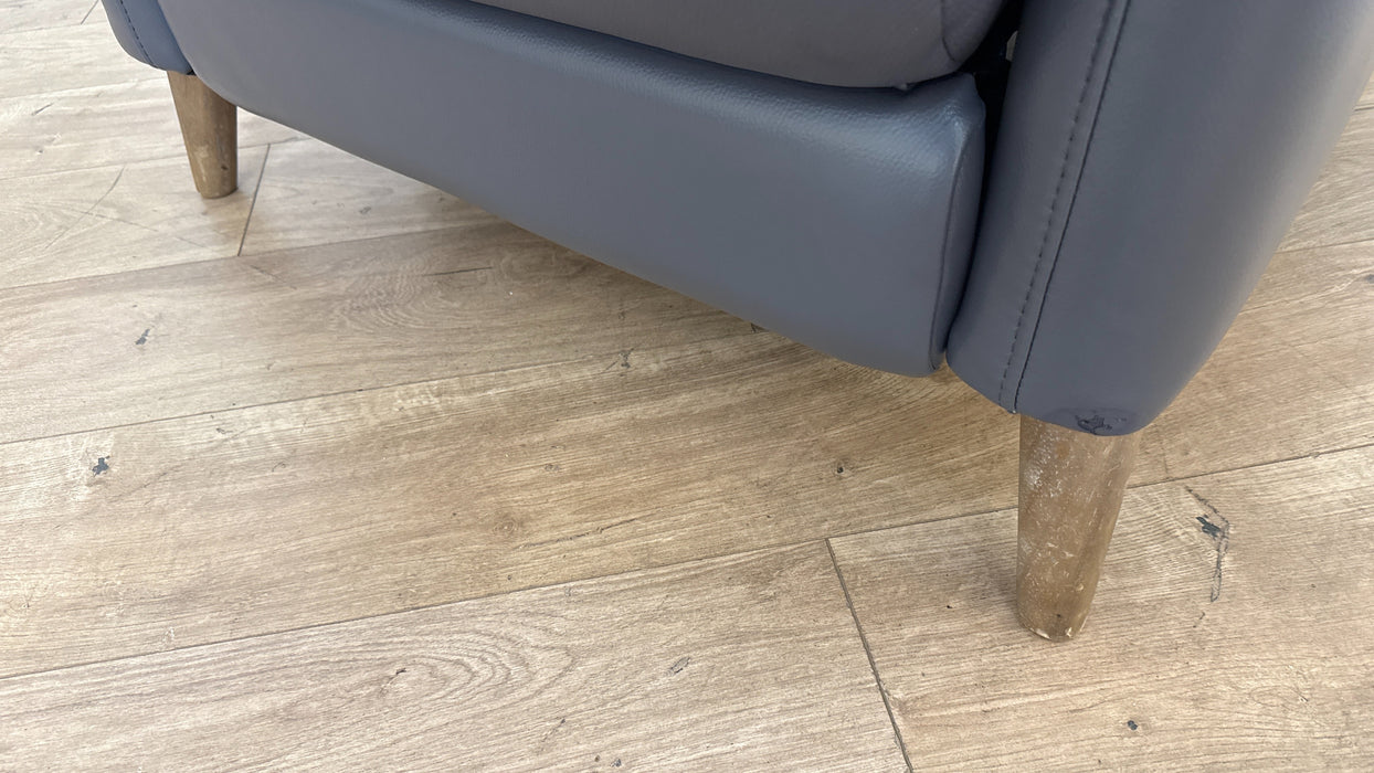 DFS Falcon Leather Recliner Chair in Blue